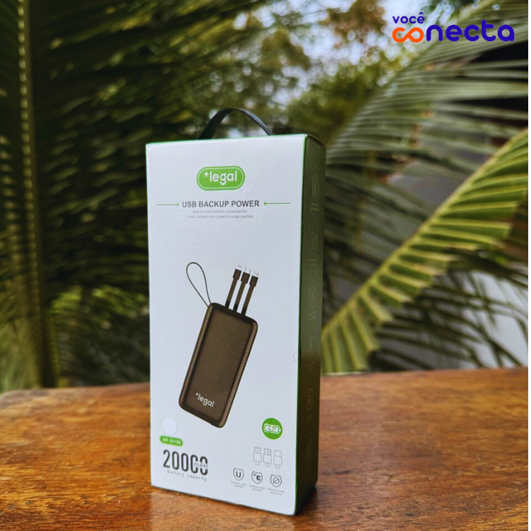 Carregador Turbo Portátil 4 em 1 - Power Bank 20.000mah